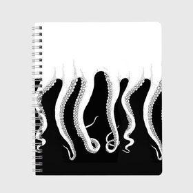 Тетрадь с принтом Octopus в Новосибирске, 100% бумага | 48 листов, плотность листов — 60 г/м2, плотность картонной обложки — 250 г/м2. Листы скреплены сбоку удобной пружинной спиралью. Уголки страниц и обложки скругленные. Цвет линий — светло-серый
 | octopus