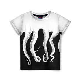 Детская футболка 3D с принтом Octopus в Новосибирске, 100% гипоаллергенный полиэфир | прямой крой, круглый вырез горловины, длина до линии бедер, чуть спущенное плечо, ткань немного тянется | Тематика изображения на принте: octopus