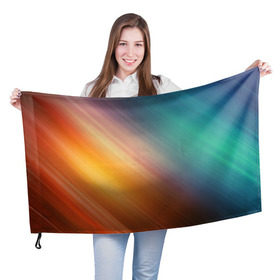 Флаг 3D с принтом Стильный окрас в Новосибирске, 100% полиэстер | плотность ткани — 95 г/м2, размер — 67 х 109 см. Принт наносится с одной стороны | градиент | полосы | разноцветный
