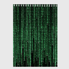 Скетчбук с принтом Матрица в Новосибирске, 100% бумага
 | 48 листов, плотность листов — 100 г/м2, плотность картонной обложки — 250 г/м2. Листы скреплены сверху удобной пружинной спиралью | Тематика изображения на принте: атака | буквы | виртуальный мир | вирус | гаджет | девайс | иероглифы | интернет | компьютер | матрица | паутина | программист | сеть | символы | софт | хакер | цифры