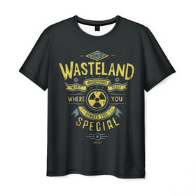 Мужская футболка 3D с принтом Come to Wasteland в Новосибирске, 100% полиэфир | прямой крой, круглый вырез горловины, длина до линии бедер | atom | bomb | boy | fallout | radioactive | vault | wasteland | атом | бой | бомба | волт | мальчик | радиация | фоллаут | ядерная