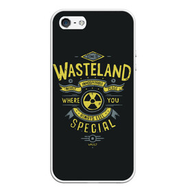 Чехол для iPhone 5/5S матовый с принтом Come to Wasteland в Новосибирске, Силикон | Область печати: задняя сторона чехла, без боковых панелей | atom | bomb | boy | fallout | radioactive | vault | wasteland | атом | бой | бомба | волт | мальчик | радиация | фоллаут | ядерная