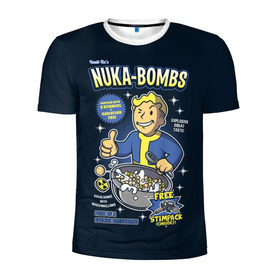 Мужская футболка 3D спортивная с принтом Nuka Bombs в Новосибирске, 100% полиэстер с улучшенными характеристиками | приталенный силуэт, круглая горловина, широкие плечи, сужается к линии бедра | atom | bomb | boy | fallout | radioactive | vault | wasteland | атом | бой | бомба | волт | мальчик | радиация | фоллаут | ядерная