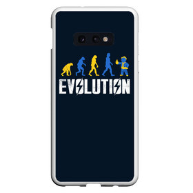 Чехол для Samsung S10E с принтом Vault Evolution в Новосибирске, Силикон | Область печати: задняя сторона чехла, без боковых панелей | Тематика изображения на принте: atom | bomb | boy | fallout | radioactive | vault | wasteland | атом | бой | бомба | волт | мальчик | радиация | фоллаут | ядерная