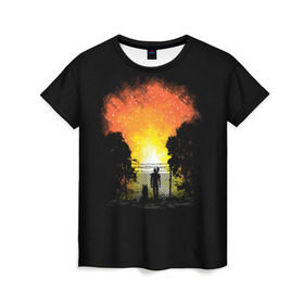 Женская футболка 3D с принтом Wasteland Apocalypse в Новосибирске, 100% полиэфир ( синтетическое хлопкоподобное полотно) | прямой крой, круглый вырез горловины, длина до линии бедер | atom | bomb | boy | fallout | radioactive | vault | wasteland | атом | бой | бомба | волт | мальчик | радиация | фоллаут | ядерная