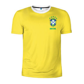Мужская футболка 3D спортивная с принтом Сборная Бразилии в Новосибирске, 100% полиэстер с улучшенными характеристиками | приталенный силуэт, круглая горловина, широкие плечи, сужается к линии бедра | brazil | америка | бразилия