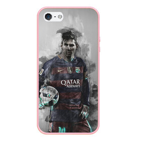 Чехол для iPhone 5/5S матовый с принтом Lionel Messi в Новосибирске, Силикон | Область печати: задняя сторона чехла, без боковых панелей | лионель | месси