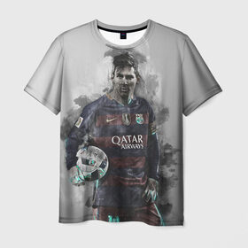 Мужская футболка 3D с принтом Lionel Messi в Новосибирске, 100% полиэфир | прямой крой, круглый вырез горловины, длина до линии бедер | лионель | месси