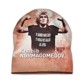 Шапка 3D с принтом Хабиб Нурмагомедов в Новосибирске, 100% полиэстер | универсальный размер, печать по всей поверхности изделия | ufc | хабиб нурмагомедов