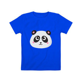Детская футболка хлопок с принтом Милая пандочка в Новосибирске, 100% хлопок | круглый вырез горловины, полуприлегающий силуэт, длина до линии бедер | милая | мордочка | панда