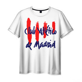 Мужская футболка 3D с принтом Атлетико Мадрид в Новосибирске, 100% полиэфир | прямой крой, круглый вырез горловины, длина до линии бедер | atletico madrid | club | football | spanish | атлетико мадрид | испанский | клуб | футбольный