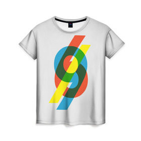 Женская футболка 3D с принтом 69 в Новосибирске, 100% полиэфир ( синтетическое хлопкоподобное полотно) | прямой крой, круглый вырез горловины, длина до линии бедер | Тематика изображения на принте: math | number | retro | алгебра | математика | ностальгия | ретро | цифра | число