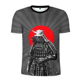 Мужская футболка 3D спортивная с принтом Мертвый самурай в Новосибирске, 100% полиэстер с улучшенными характеристиками | приталенный силуэт, круглая горловина, широкие плечи, сужается к линии бедра | bone | japan | samurai | skelet | skull | warrior | воин | катана | кости | меч | самурай | скелет | череп | япония