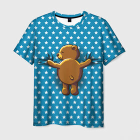 Мужская футболка 3D с принтом Медвежьи объятия в Новосибирске, 100% полиэфир | прямой крой, круглый вырез горловины, длина до линии бедер | bear | beast | kid | love | teddy | toy | звезды | зверь | игрушка | любовь | медведь | мишка