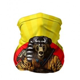 Бандана-труба 3D с принтом Медведь охотник в Новосибирске, 100% полиэстер, ткань с особыми свойствами — Activecool | плотность 150‒180 г/м2; хорошо тянется, но сохраняет форму | 