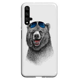 Чехол для Honor 20 с принтом Счастливый медведь в Новосибирске, Силикон | Область печати: задняя сторона чехла, без боковых панелей | animal | bear | beast | fashion | funny | животное | зверь | медведь | мода | радость | счастье