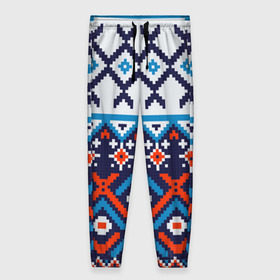 Женские брюки 3D с принтом Норвежские узоры в Новосибирске, полиэстер 100% | прямой крой, два кармана без застежек по бокам, с мягкой трикотажной резинкой на поясе и по низу штанин. В поясе для дополнительного комфорта — широкие завязки | зима | нг | новый год | норвежские узоры | рождество | свитер | снег
