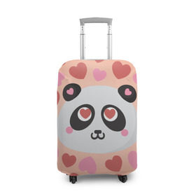 Чехол для чемодана 3D с принтом Влюбленная панда в Новосибирске, 86% полиэфир, 14% спандекс | двустороннее нанесение принта, прорези для ручек и колес | любовь | панда | сердце