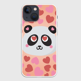 Чехол для iPhone 13 mini с принтом Влюбленная панда в Новосибирске,  |  | любовь | панда | сердце