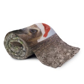 Плед 3D с принтом Рождественский ленивец в Новосибирске, 100% полиэстер | закругленные углы, все края обработаны. Ткань не мнется и не растягивается | Тематика изображения на принте: джунгли | животное | ленивый | лень | новый год | рождество | снег | снежинки | тропики | улыбка | шапка
