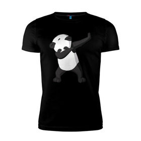 Мужская футболка премиум с принтом Panda dab в Новосибирске, 92% хлопок, 8% лайкра | приталенный силуэт, круглый вырез ворота, длина до линии бедра, короткий рукав | дэб | панда