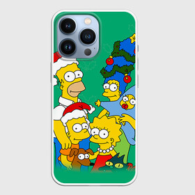 Чехол для iPhone 13 Pro с принтом Симпсоны новогодние 3 в Новосибирске,  |  | simpsons | барт | барт симпсон | гомер | гомер симпсон | новый год | симпсоны | снег | снежинки