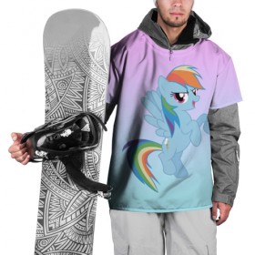 Накидка на куртку 3D с принтом Rainbowdash в Новосибирске, 100% полиэстер |  | Тематика изображения на принте: mlp | pony | rainbowdash | raindbow dash | пони