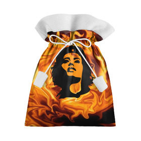 Подарочный 3D мешок с принтом Revolutionary girl в Новосибирске, 100% полиэстер | Размер: 29*39 см | Тематика изображения на принте: звезда | огонь | патриотизм | пламя | революционер | революция | россия | че гевара