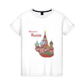 Женская футболка хлопок с принтом Добро пожаловать в Новосибирске, 100% хлопок | прямой крой, круглый вырез горловины, длина до линии бедер, слегка спущенное плечо | единая россия | ер | медведев
