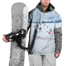 Накидка на куртку 3D с принтом Шерегеш в Новосибирске, 100% полиэстер |  | gesh | геш | лыжи | лыжник | сноуборд | шерегеш | шершавель