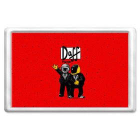 Магнит 45*70 с принтом Daff Punk в Новосибирске, Пластик | Размер: 78*52 мм; Размер печати: 70*45 | donut | homer | music | simpson | барт | гомер | музыка | пончик | симпсон