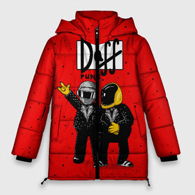 Женская зимняя куртка 3D с принтом Daff Punk в Новосибирске, верх — 100% полиэстер; подкладка — 100% полиэстер; утеплитель — 100% полиэстер | длина ниже бедра, силуэт Оверсайз. Есть воротник-стойка, отстегивающийся капюшон и ветрозащитная планка. 

Боковые карманы с листочкой на кнопках и внутренний карман на молнии | donut | homer | music | simpson | барт | гомер | музыка | пончик | симпсон