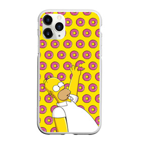 Чехол для iPhone 11 Pro матовый с принтом Пончики Гомера Симпсона в Новосибирске, Силикон |  | donut | homer | simpson | гомер | еда | плюшка | пончик | симпсон