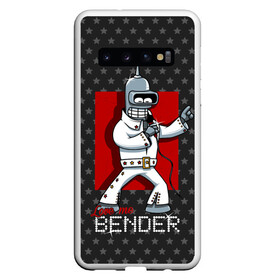 Чехол для Samsung Galaxy S10 с принтом Bender Presley в Новосибирске, Силикон | Область печати: задняя сторона чехла, без боковых панелей | Тематика изображения на принте: bender | elvis presley | fry | futurama | hermes | rock n roll | zoidberg | бендер | гермес | зойдберг | робот | рок н ролл | туранга | фрай | футурама | элвис пресли