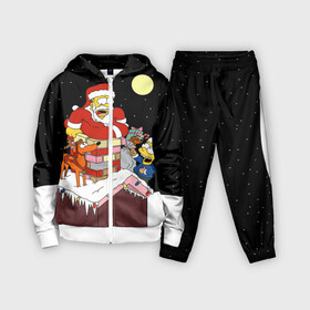 Детский костюм 3D с принтом Симпсон   Санта Клаус в Новосибирске,  |  | bart | christmas | happy new year | homer simpson | the simpsons | барт | гомер | дед мороз | луна | новый год | олень | подарки | санта | снег | собака | сосульки