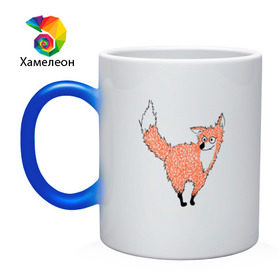 Кружка хамелеон с принтом Crazy fox в Новосибирске, керамика | меняет цвет при нагревании, емкость 330 мл | crazy | fox | безумная | веселая | лиса | лисичка | лисички тупички