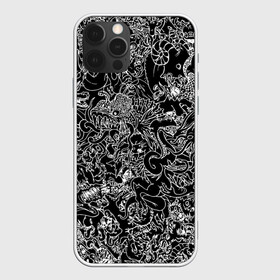 Чехол для iPhone 12 Pro Max с принтом Монстры в Новосибирске, Силикон |  | background | black | dark | devils | evil | force | ghosts | graphic | monsters | графика | дьяволы | монстры | нечисть | привидения | силы | тёмные | фон | черный