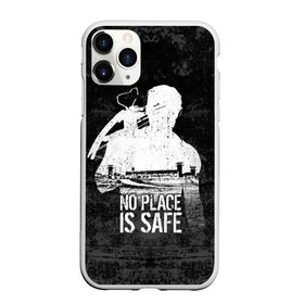 Чехол для iPhone 11 Pro матовый с принтом No Place is Safe в Новосибирске, Силикон |  | bone | carl | rick | skelet | skull | walking dead | zombie | граймс | зомби | карл | кости | рик | скелет | ходячие мертвецы | череп