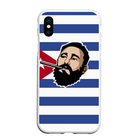 Чехол для iPhone XS Max матовый с принтом Fidel Castro в Новосибирске, Силикон | Область печати: задняя сторона чехла, без боковых панелей | Тематика изображения на принте: castro | che | fidel | guevara | гевара | кастро | фидель | че