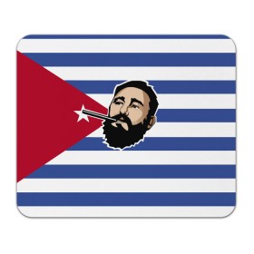 Коврик прямоугольный с принтом Fidel Castro в Новосибирске, натуральный каучук | размер 230 х 185 мм; запечатка лицевой стороны | Тематика изображения на принте: castro | che | fidel | guevara | гевара | кастро | фидель | че