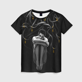 Женская футболка 3D с принтом Волчонок в Новосибирске, 100% полиэфир ( синтетическое хлопкоподобное полотно) | прямой крой, круглый вырез горловины, длина до линии бедер | teen wolf