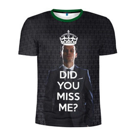 Мужская футболка 3D спортивная с принтом Keep Calm & Miss Me в Новосибирске, 100% полиэстер с улучшенными характеристиками | приталенный силуэт, круглая горловина, широкие плечи, сужается к линии бедра | Тематика изображения на принте: holmes | sherlock | мориарти | профессор | холмс | шерлок