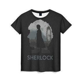 Женская футболка 3D с принтом Sherlock World в Новосибирске, 100% полиэфир ( синтетическое хлопкоподобное полотно) | прямой крой, круглый вырез горловины, длина до линии бедер | doctor | holmes | холмс | шерлок
