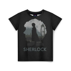 Детская футболка 3D с принтом Sherlock World в Новосибирске, 100% гипоаллергенный полиэфир | прямой крой, круглый вырез горловины, длина до линии бедер, чуть спущенное плечо, ткань немного тянется | doctor | holmes | холмс | шерлок