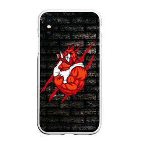 Чехол для iPhone XS Max матовый с принтом Кабан качок Style в Новосибирске, Силикон | Область печати: задняя сторона чехла, без боковых панелей | бодибилдинг | кабан | мышцы | свинья | сила