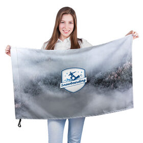 Флаг 3D с принтом Snowboarding в Новосибирске, 100% полиэстер | плотность ткани — 95 г/м2, размер — 67 х 109 см. Принт наносится с одной стороны | 