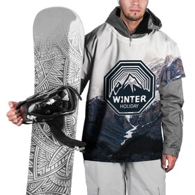 Накидка на куртку 3D с принтом Snowboarding в Новосибирске, 100% полиэстер |  | extreme | snowboarding | sport | winter | горы | движение | приключения | снег | сноуборд | спорт | экстрим