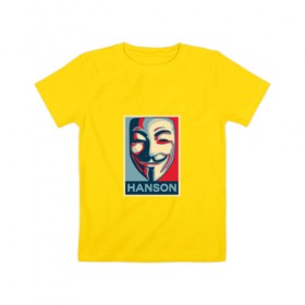 Детская футболка хлопок с принтом Гай Фокс в Новосибирске, 100% хлопок | круглый вырез горловины, полуприлегающий силуэт, длина до линии бедер | hanson | v | vendetta | вендетта | маска