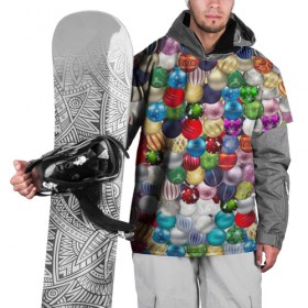 Накидка на куртку 3D с принтом Елочнные шары в Новосибирске, 100% полиэстер |  | ёлка | ель | новый год | праздник | рождество | украшение | шарик