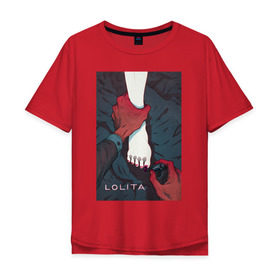 Мужская футболка хлопок Oversize с принтом Lolita в Новосибирске, 100% хлопок | свободный крой, круглый ворот, “спинка” длиннее передней части | lolita | классика | книга | лак | лолита | набоков | ногти